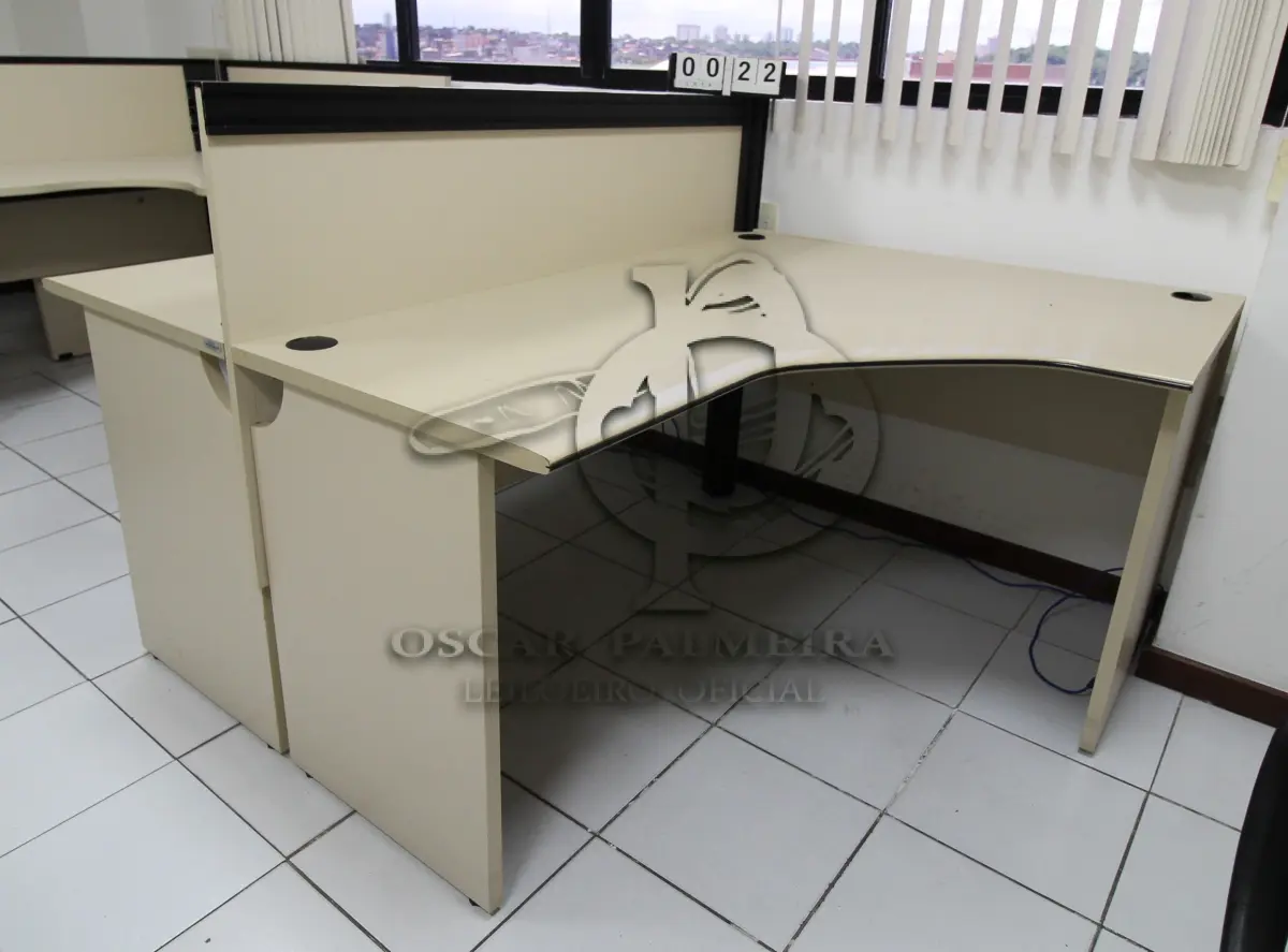 LOTE 022 - LOTE - 0022 - MESA EM L ESTAÇÃO DE TRABALHO CONJ. 2 PÇS.