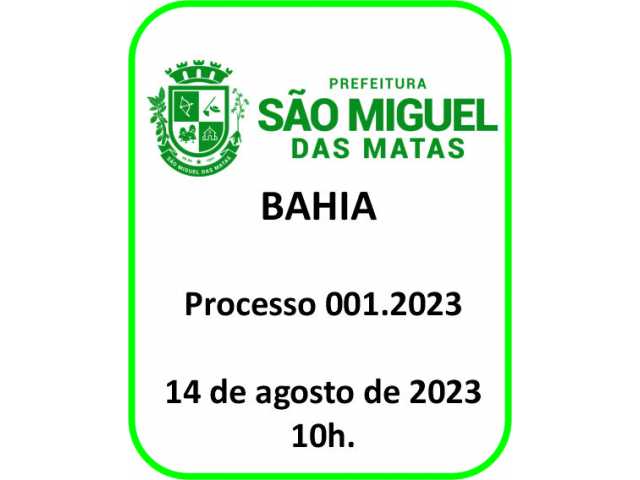 Leilão Prefeitura Municipal de São Miguel das Matas