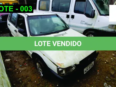 LOTE 003 - VEÍCULO - FIAT UNO MILLE WAY, 2011/2012, ALCOOL/GASOLINA.