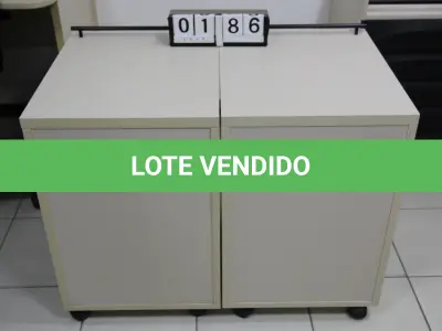 LOTE 186 - LOTE - 0186 - GAVETEIRO 3 GAVETAS CONJ. 2 PÇS.