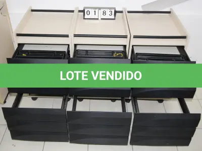 LOTE 183 - LOTE - 0183 - GAVETEIRO 3 GAVETAS CONJ. DE 3 PÇS.
