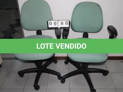 LOTE 086 - LOTE - 0086 - CADEIRA SECRETÁRIA GIRATÓRIA C/ BRAÇO CONJ. 2 PÇS.