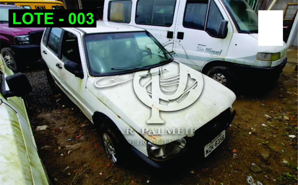LOTE 003 - VEÍCULO - FIAT UNO MILLE WAY, 2011/2012, ALCOOL/GASOLINA.