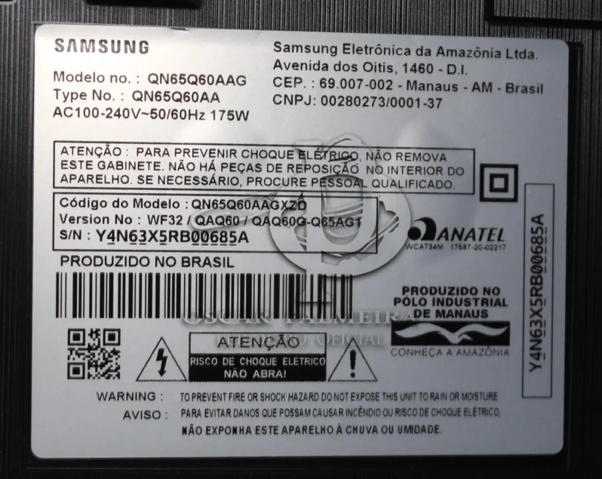 LOTE 001 - TV 65 POLEGADAS SAMSUNG