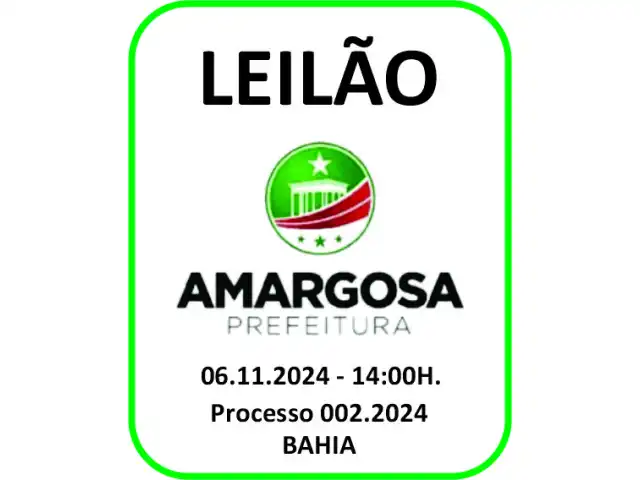 LEILÃO PREFEITURA MUNICIPAL DE AMARGOSA