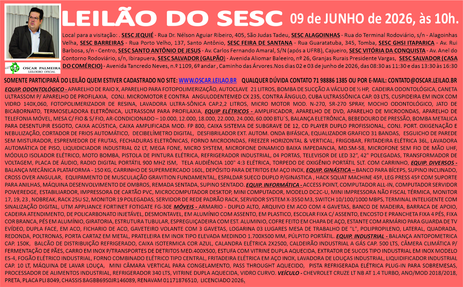LEILÃO DO SESC - PROC 001.2026